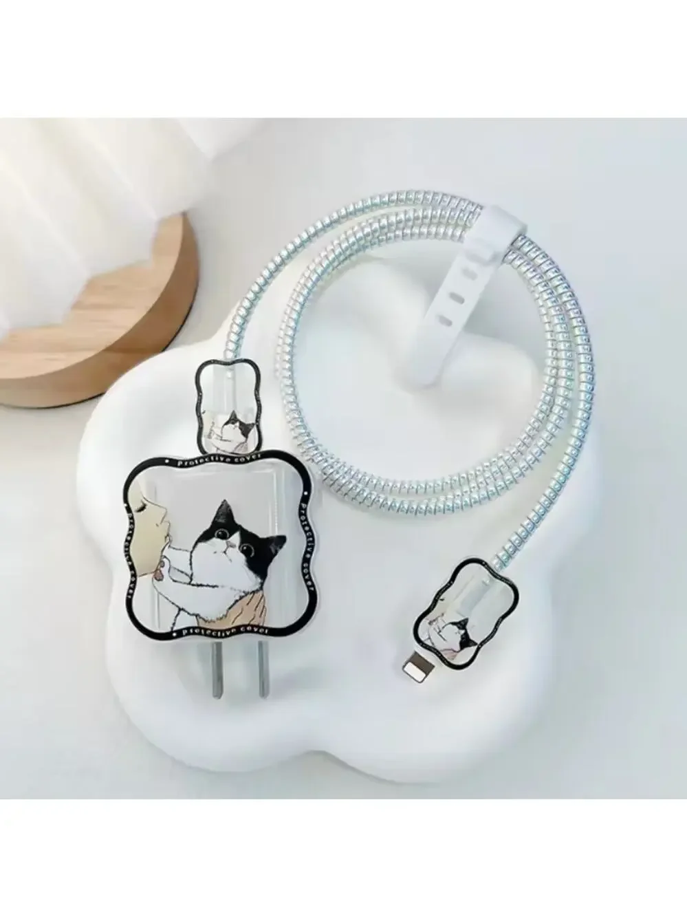 Cat Push iPhone Charger Cover Cable Protectors P87